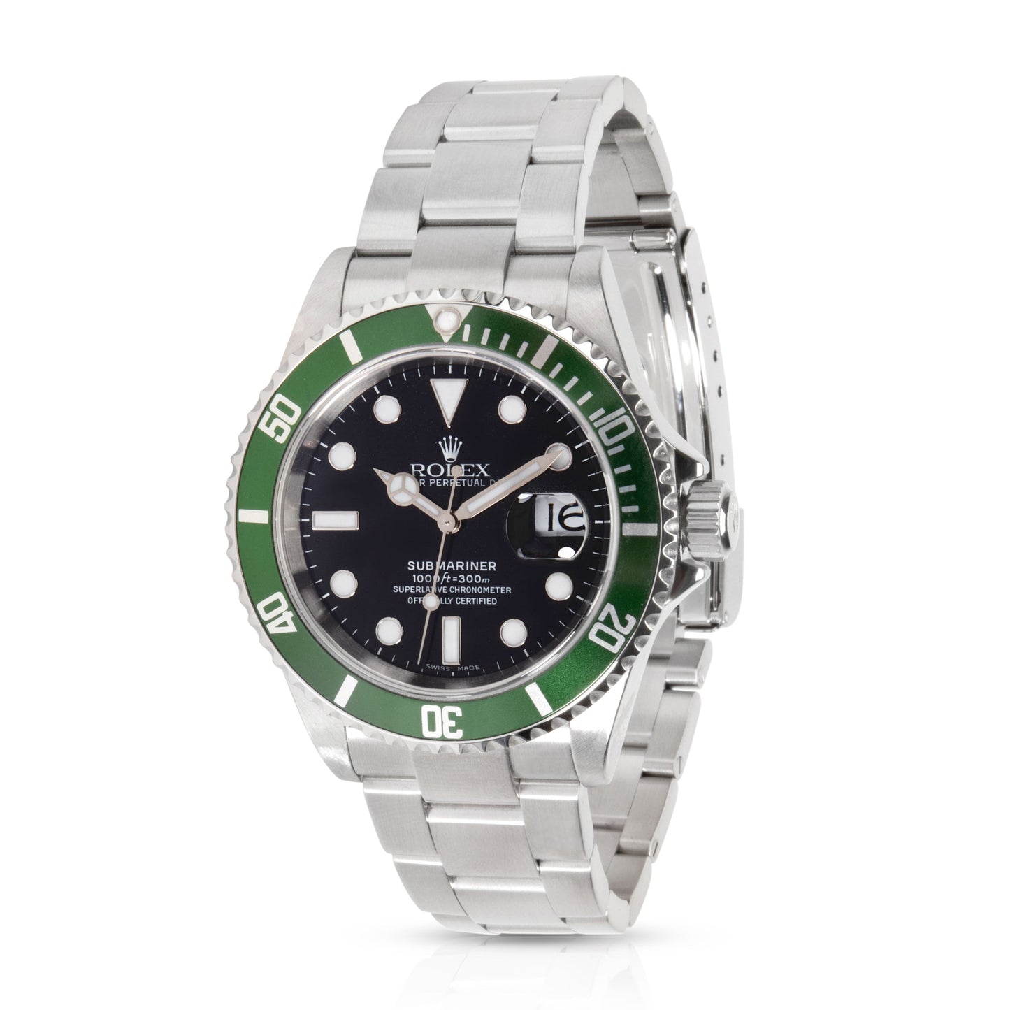 Rolex Submariner 16610V Kermit Mens Watch in Stainless Steel