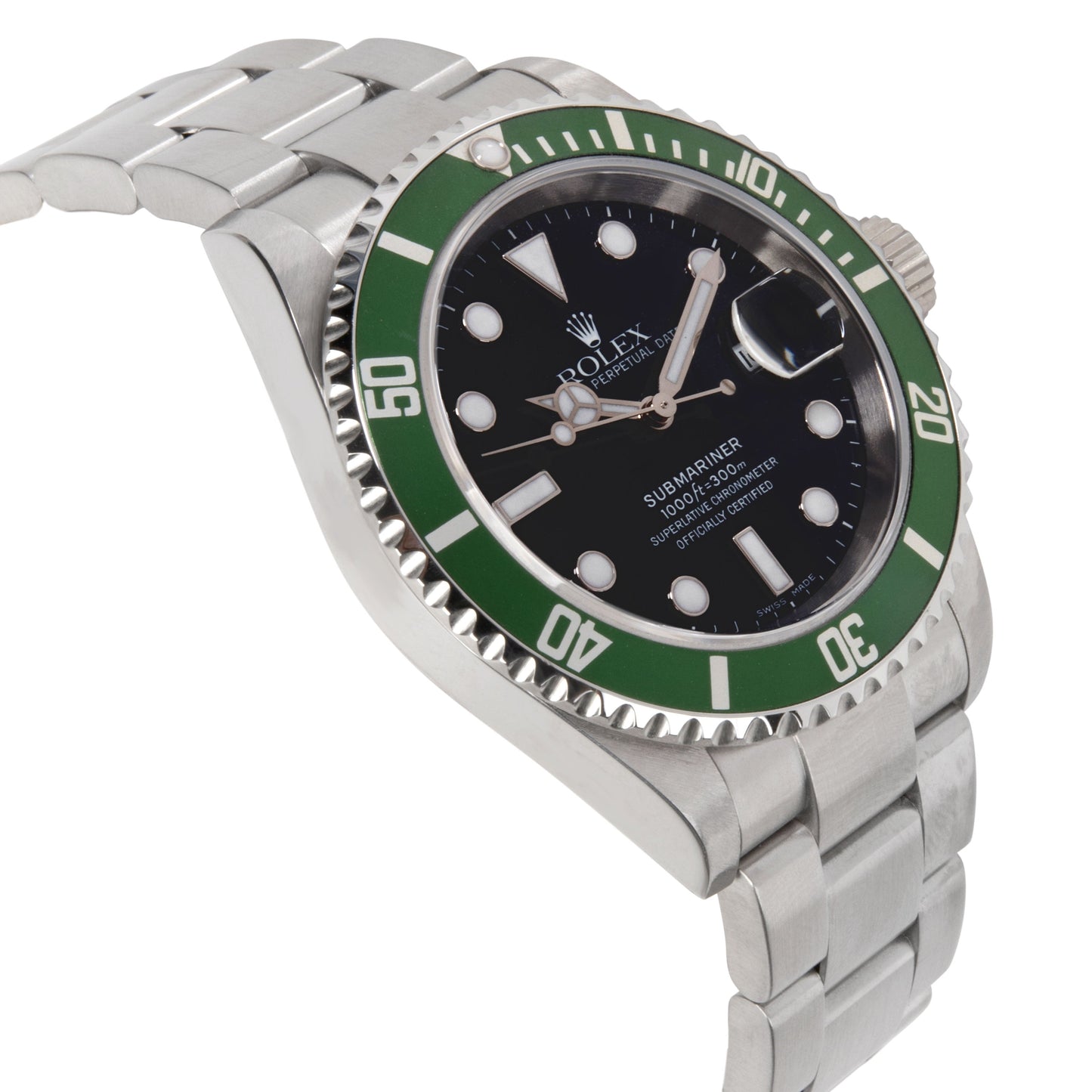 Rolex Submariner 16610V Kermit Mens Watch in Stainless Steel