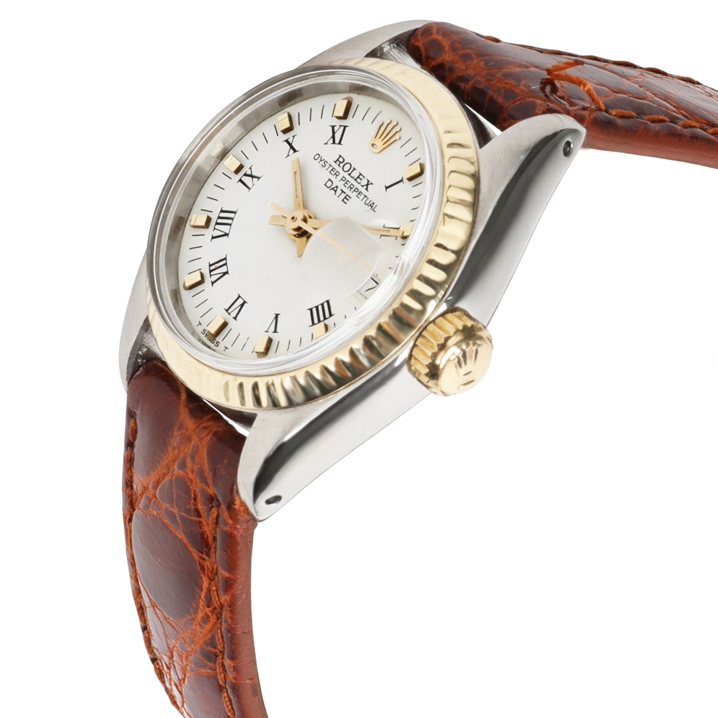 Vintage Rolex Date 6917 Womens Watch in 14kt Yellow Gold/Steel