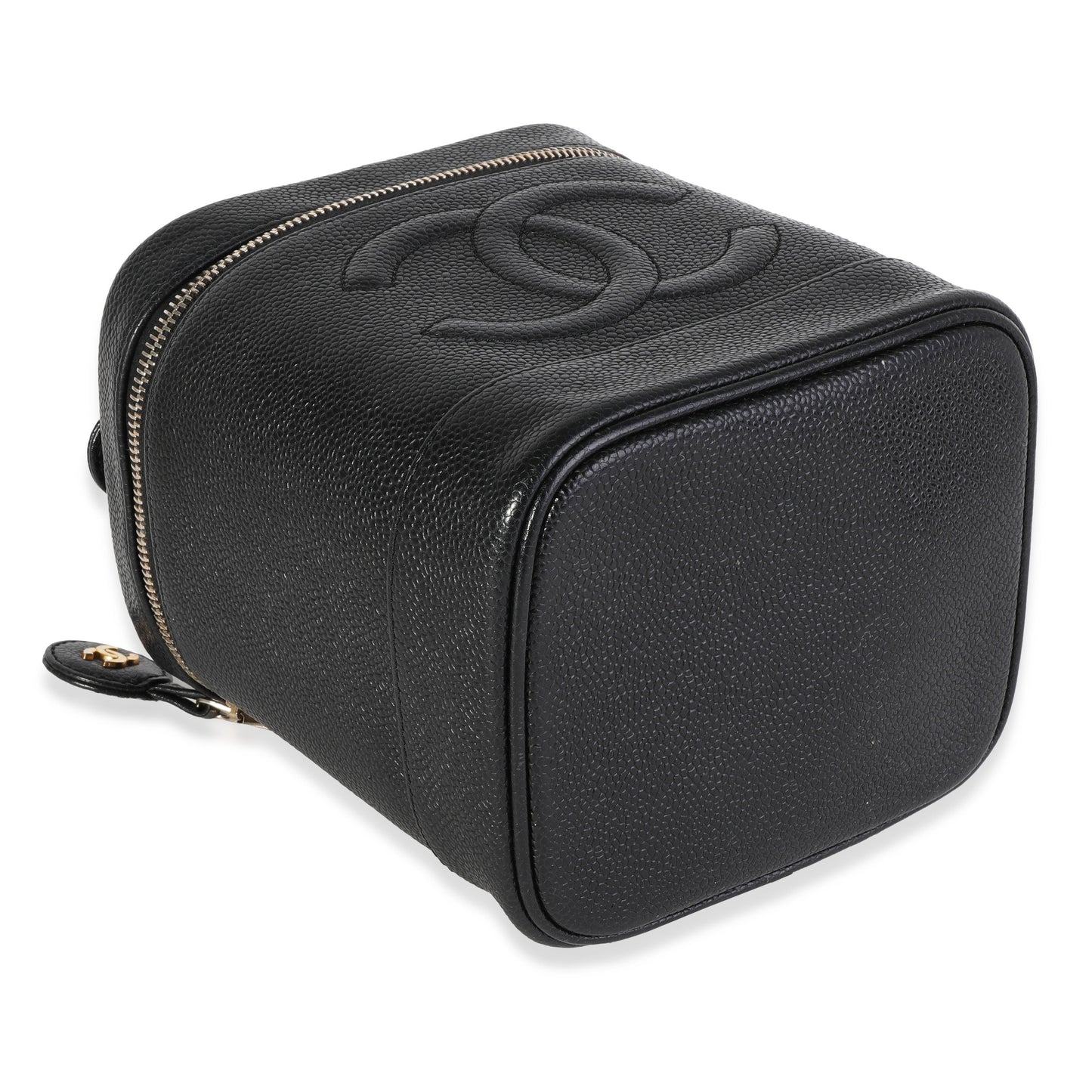 Vintage Black Caviar Vanity Case Handbag