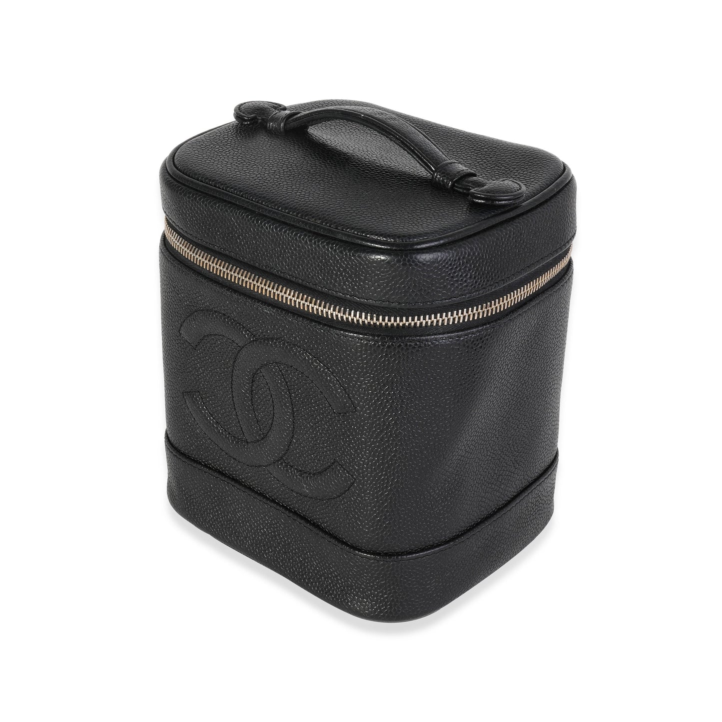 Vintage Black Caviar Vanity Case Handbag