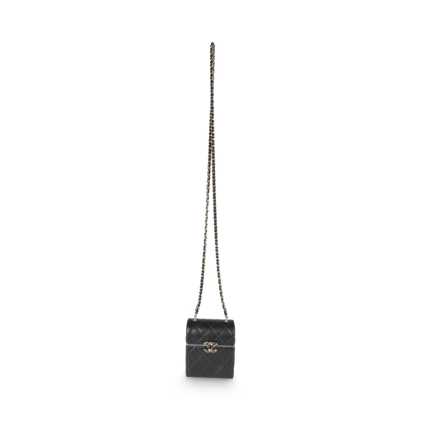 23C Black Quilted Lambskin Box Chain Vanity