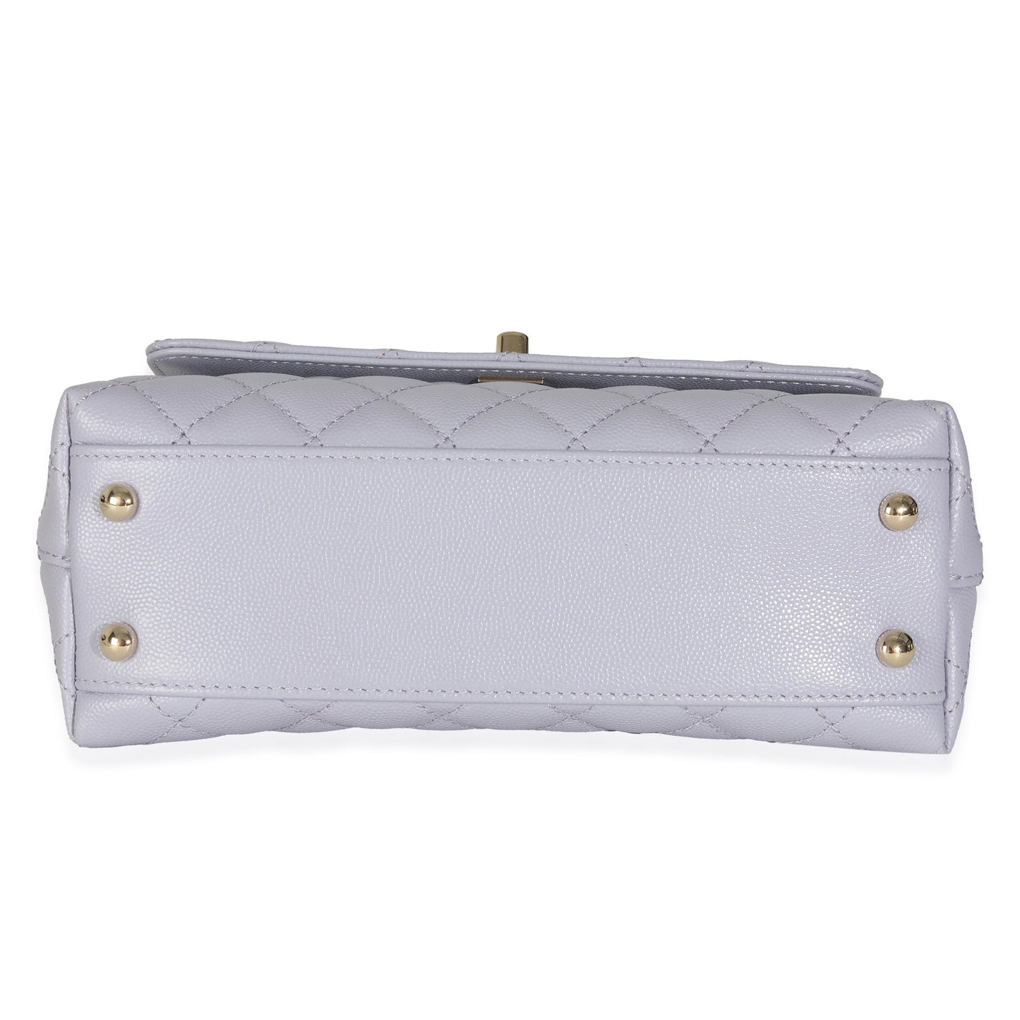 21K Purple Quilted Caviar Mini Coco Handle Flap Handbag